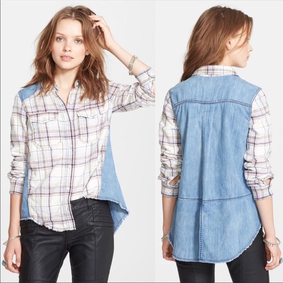 Free People Road Trip Flannel Plaid Button Down Shirt - Picture 3 of 10